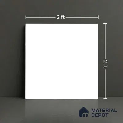 Plain Look Wall & Floor Tile TL 08219 Crystal White 2 ft x 2 ft Vitrified Matte Finish - 9 mm