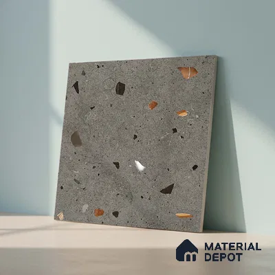 Terrazzo Wall & Floor Tile TL 08214 B Celeste Grafito 2 ft x 2 ft Vitrified Matte Finish - 9 mm