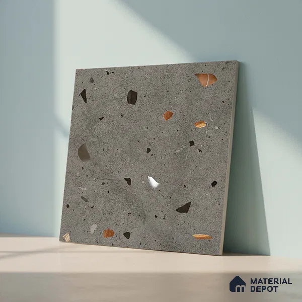 Terrazzo Wall & Floor Tile TL 08214 B Celeste Grafito 2 ft x 2 ft Vitrified Matte Finish - 9 mm