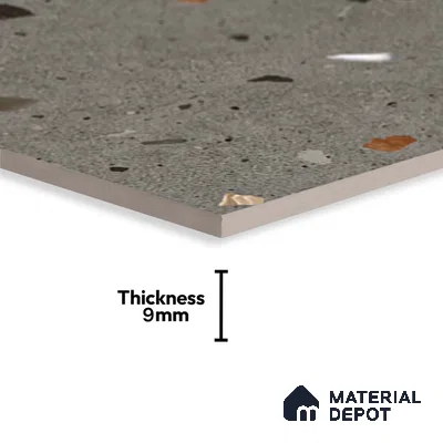 Terrazzo Wall & Floor Tile TL 08214 B Celeste Grafito 2 ft x 2 ft Vitrified Matte Finish - 9 mm
