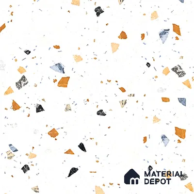 Terrazzo Wall & Floor Tile TL 08214 C Celeste Milk 2 ft x 2 ft Vitrified Matte Finish - 9 mm