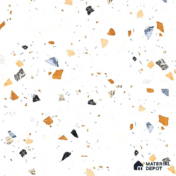 Terrazzo Wall & Floor Tile TL 08214 C Celeste Milk 2 ft x 2 ft Vitrified Matte Finish - 9 mm