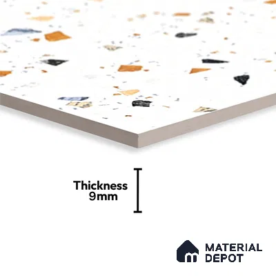 Terrazzo Wall & Floor Tile TL 08214 C Celeste Milk 2 ft x 2 ft Vitrified Matte Finish - 9 mm
