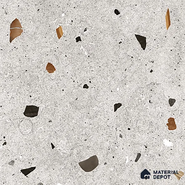 Terrazzo Wall & Floor Tile TL 08214 Celeste Gris 2 ft x 2 ft Vitrified Matte Finish - 9 mm