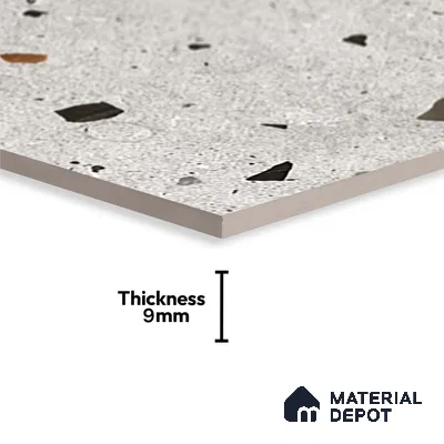 Terrazzo Wall & Floor Tile TL 08214 Celeste Gris 2 ft x 2 ft Vitrified Matte Finish - 9 mm