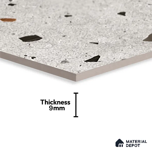 Terrazzo Wall & Floor Tile TL 08214 Celeste Gris 2 ft x 2 ft Vitrified Matte Finish - 9 mm