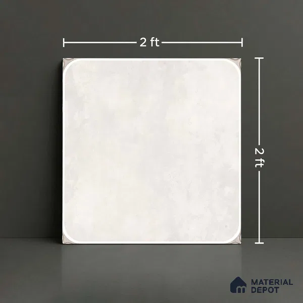 Cement Look Wall & Floor Tile TL 08218 B Petal Bianco 2 ft x 2 ft Vitrified Matte Finish - 9 mm