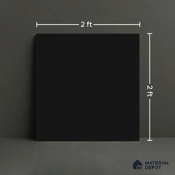 Plain Look Wall & Floor Tile TL 08220 Crystal Black 2 ft x 2 ft Vitrified Matte Finish - 9 mm