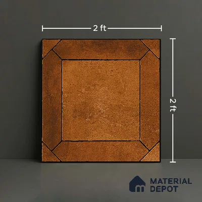 Stone Look Wall & Floor Tile TL 08216 Terra Cotta 2 ft x 2 ft Vitrified Matte Finish - 9 mm | Please Expect a Slight Variation of Pattern