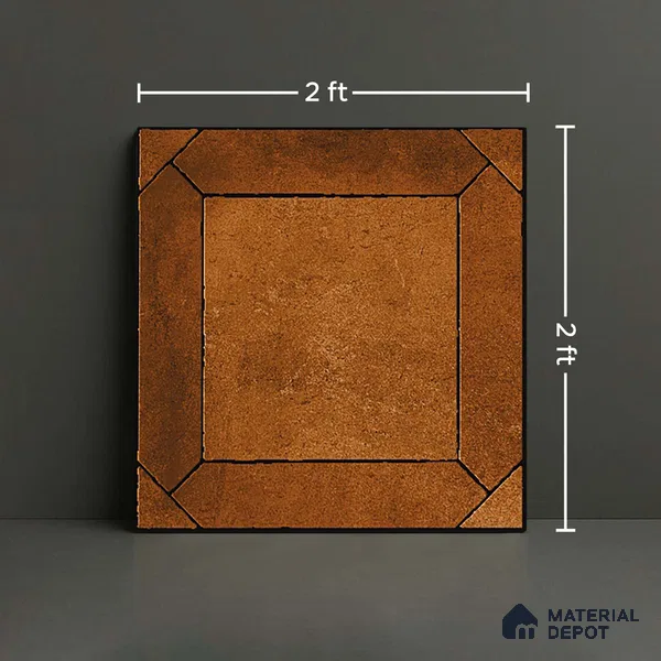 Stone Look Wall & Floor Tile TL 08216 Terra Cotta 2 ft x 2 ft Vitrified Matte Finish - 9 mm | Please Expect a Slight Variation of Pattern