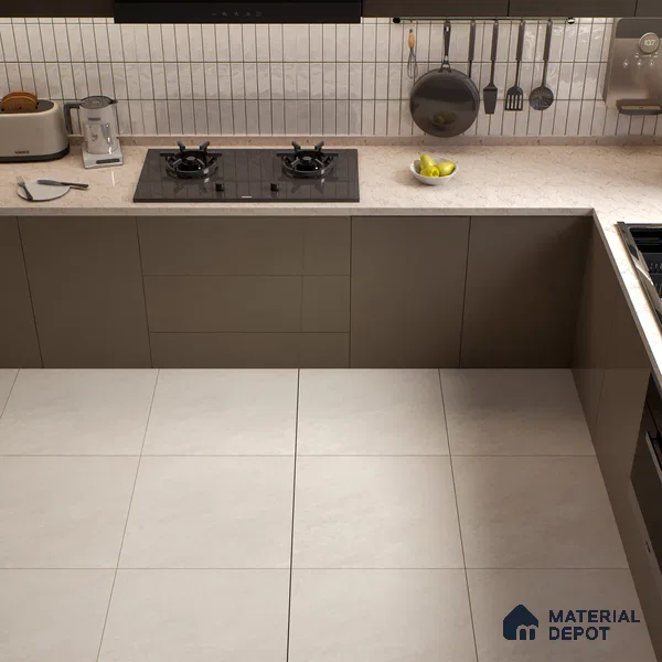 Plain Solids Wall & Floor Tile TL 07622 Interno Beige 2 ft x 2 ft Vitrified Matte Finish - 9 mm | 4 Random Design (Sample)
