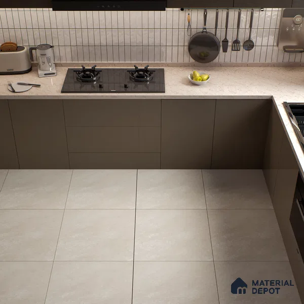 Cement Wall & Floor Tile TL 07623 Interno Silver 2 ft x 2 ft Vitrified Matte Finish - 9 mm | 4 Random Design (Sample)