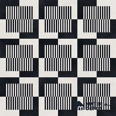 Moroccan Floor & Wall Tile TL 09812  2 ft x 2 ft Black Vitrified Matte Finish Tile - 9 mm | Suitable For Kitchen, Foyer, Dining Area | Please Expect a Slight Variation of Pattern