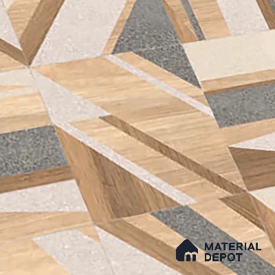 Patterned Floor & Wall Tile TL 09810  2 ft x 2 ft Brown Vitrified Matte Finish Tile - 9 mm | Ideal for Living Room, Bedroom, Bathroom, Kitchen | Please Expect a Slight Variation of Pattern (Sample)
