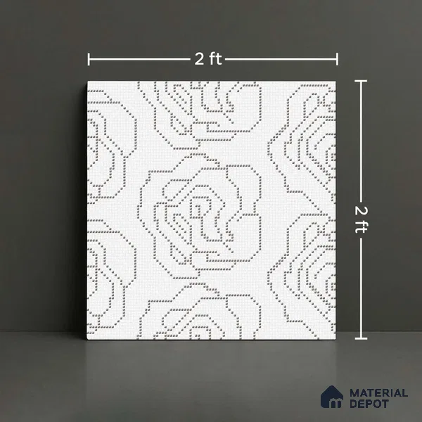 Moroccan Floor & Wall Tile TL 09803 B 2 ft x 2 ft Vitrified Matte Finish Tile - 9 mm | Suitable For Kitchen, Accent/Feature Wall, Dining Area | Please Expect a Slight Variation of Pattern