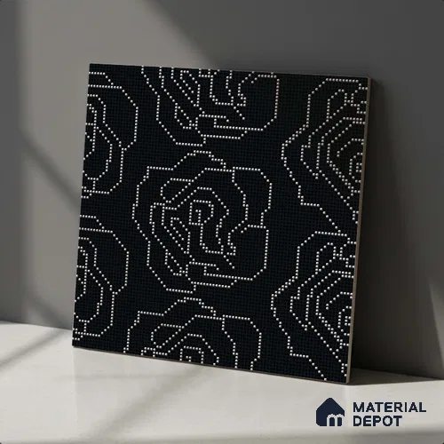 Moroccan Floor & Wall Tile TL 09803  2 ft x 2 ft  Vitrified Matte Finish Tile - 9 mm | Suitable For Kitchen, Accent/Feature Wall, Dining Area | Please Expect a Slight Variation of Pattern
