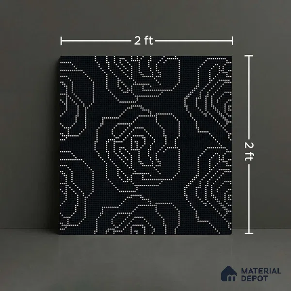 Moroccan Floor & Wall Tile TL 09803 2 ft x 2 ft Vitrified Matte Finish Tile - 9 mm | Suitable For Kitchen, Accent/Feature Wall, Dining Area | Please Expect a Slight Variation of Pattern