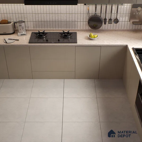 Plain Tile TL 07534 D Elementi Bianco 2 ft x 2 ft Vitrified Matte Finish - 9 mm | 8 Random Design (Sample)
