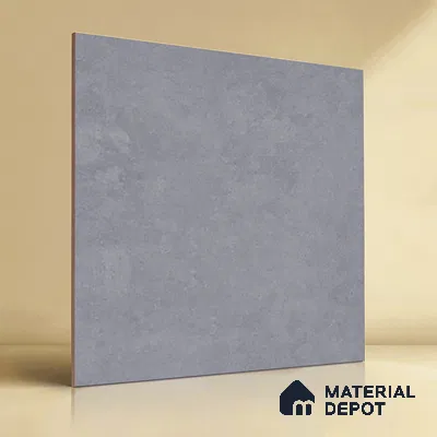 Cement Look Floor Tile TL 07534 Burnished Chrome 2 ft x 2 ft Matte Finish Vitrified Tile - 9 mm | 8 Random | Design Suitable For Living Room, Bedroom & Dining