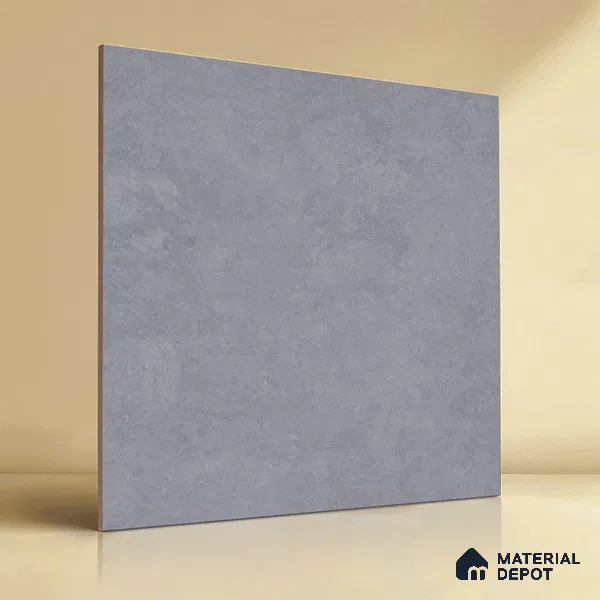 Cement Look Floor Tile TL 07534 Burnished Chrome 2 ft x 2 ft Matte Finish Vitrified Tile - 9 mm | 8 Random | Design Suitable For Living Room, Bedroom & Dining