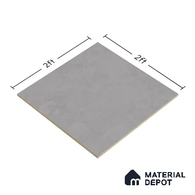 Cement Look Floor Tile TL 07534 Burnished Chrome 2 ft x 2 ft Matte Finish Vitrified Tile - 9 mm | 8 Random | Design Suitable For Living Room, Bedroom & Dining