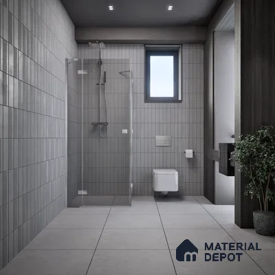 Cement Look Floor Tile TL 07534 Burnished Chrome 2 ft x 2 ft Matte Finish Vitrified Tile - 9 mm | 8 Random | Design Suitable For Living Room, Bedroom & Dining