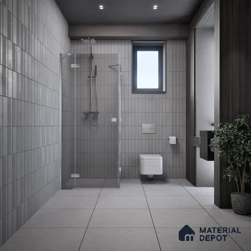 Cement Look Floor Tile TL 07534 Burnished Chrome 2 ft x 2 ft Matte Finish Vitrified Tile - 9 mm | 8 Random | Design Suitable For Living Room, Bedroom & Dining