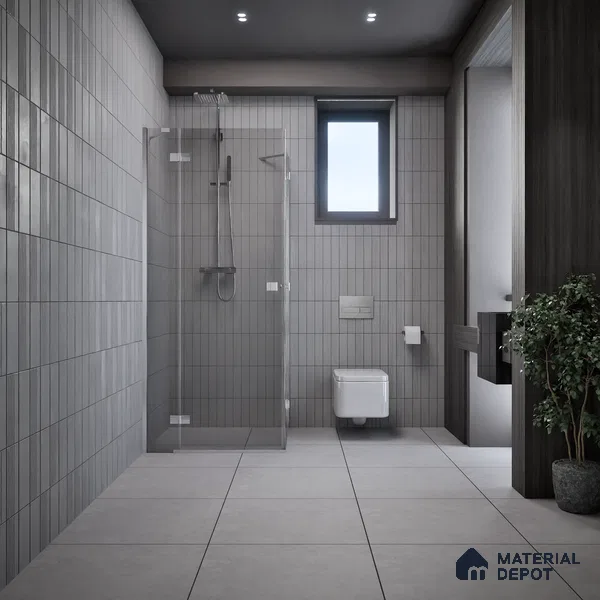 Cement Look Floor Tile TL 07534 Burnished Chrome 2 ft x 2 ft Matte Finish Vitrified Tile - 9 mm | 8 Random | Design Suitable For Living Room, Bedroom & Dining