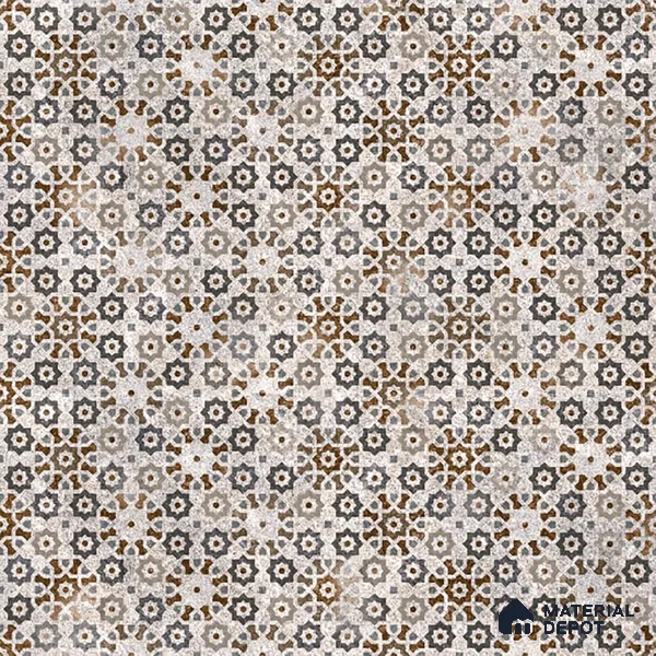 Moroccan Floor & Wall Tile TL 09805  2 ft x 2 ft  Vitrified Matte Finish Tile - 9 mm | Suitable For Kitchen, Balcony, Dining Area | Please Expect a Slight Variation of Pattern