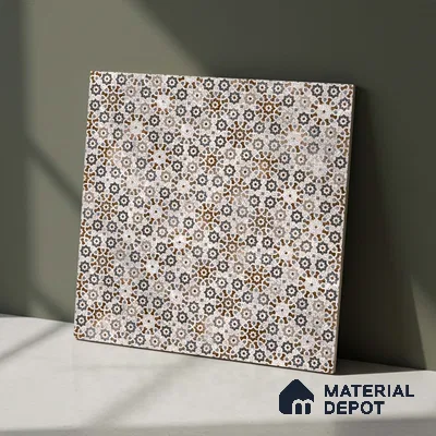 Moroccan Floor & Wall Tile TL 09805  2 ft x 2 ft  Vitrified Matte Finish Tile - 9 mm | Suitable For Kitchen, Balcony, Dining Area | Please Expect a Slight Variation of Pattern