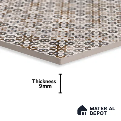 Moroccan Floor & Wall Tile TL 09805  2 ft x 2 ft  Vitrified Matte Finish Tile - 9 mm | Suitable For Kitchen, Balcony, Dining Area | Please Expect a Slight Variation of Pattern