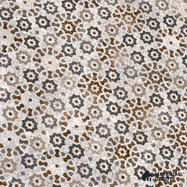 Moroccan Floor & Wall Tile TL 09805  2 ft x 2 ft  Vitrified Matte Finish Tile - 9 mm | Suitable For Kitchen, Balcony, Dining Area | Please Expect a Slight Variation of Pattern