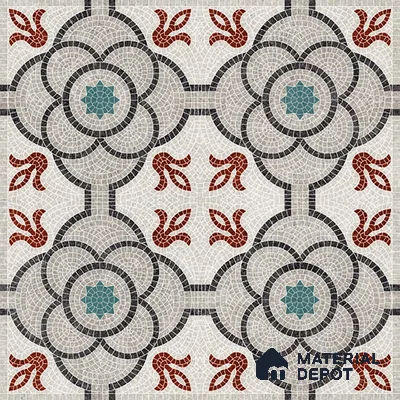 Moroccan Floor & Wall Tile TL 09802  2 ft x 2 ft  Vitrified Matte Finish Tile - 9 mm | Suitable For Foyer, Balcony, Dining Area | Please Expect a Slight Variation of Pattern