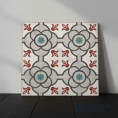 Moroccan Floor & Wall Tile TL 09802  2 ft x 2 ft  Vitrified Matte Finish Tile - 9 mm | Suitable For Foyer, Balcony, Dining Area | Please Expect a Slight Variation of Pattern