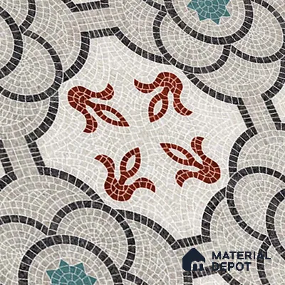 Moroccan Floor & Wall Tile TL 09802  2 ft x 2 ft  Vitrified Matte Finish Tile - 9 mm | Suitable For Foyer, Balcony, Dining Area | Please Expect a Slight Variation of Pattern