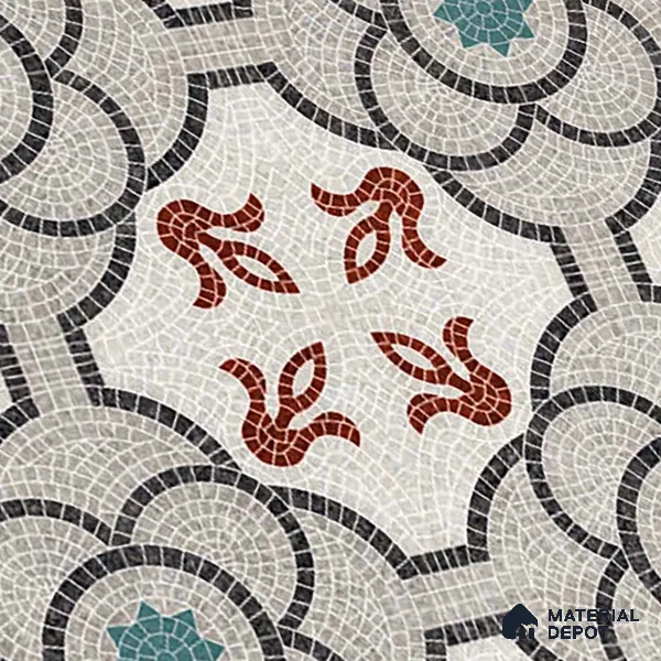 Moroccan Floor & Wall Tile TL 09802  2 ft x 2 ft  Vitrified Matte Finish Tile - 9 mm | Suitable For Foyer, Balcony, Dining Area | Please Expect a Slight Variation of Pattern