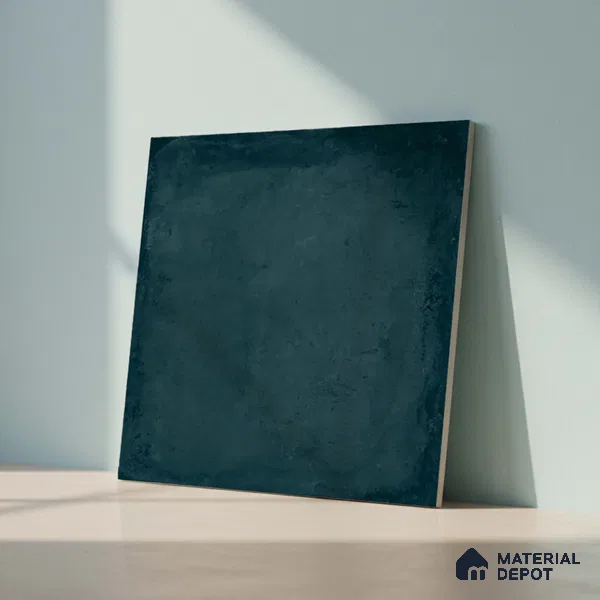 Cement Floor & Wall Tile TL 09811 B 2 ft x 2 ft Blue Vitrified Matte Finish Tile - 9 mm | Ideal for Living Room, Bedroom, Bathroom, Kitchen