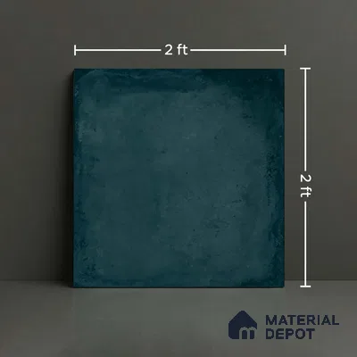Cement Floor & Wall Tile TL 09811 B  2 ft x 2 ft Blue Vitrified Matte Finish Tile - 9 mm | Ideal for Living Room, Bedroom, Bathroom, Kitchen