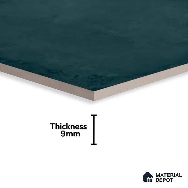 Cement Floor & Wall Tile TL 09811 B 2 ft x 2 ft Blue Vitrified Matte Finish Tile - 9 mm | Ideal for Living Room, Bedroom, Bathroom, Kitchen