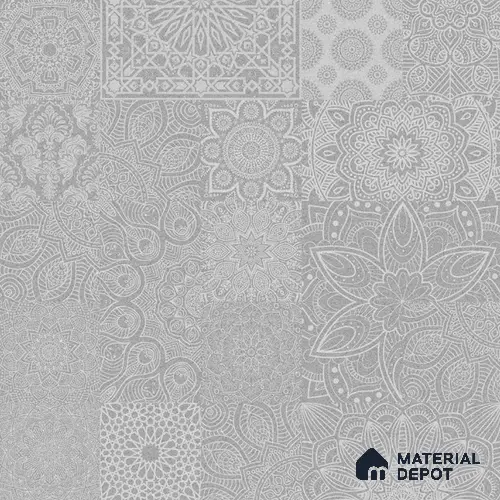 Moroccan Tile TL 08038 Minister Decor Grey 2 ft x 2 ft Vitrified Matte Finish - 9 mm | Suitable for Living Room, Bedroom, Bathroom & Kitchen | Please Expect a Slight Variation of Pattern