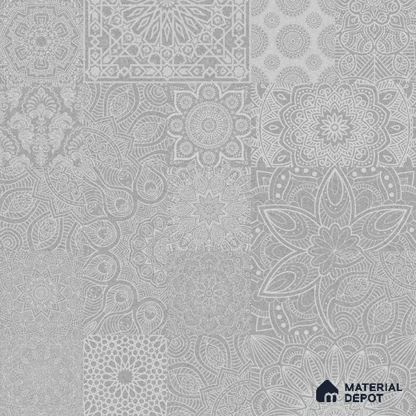 Moroccan Tile TL 08038 Minister Decor Grey 2 ft x 2 ft Vitrified Matte Finish - 9 mm | Suitable For Kitchen Backsplash, Bathroom, Dining Area | Please Expect a Slight Variation of Pattern