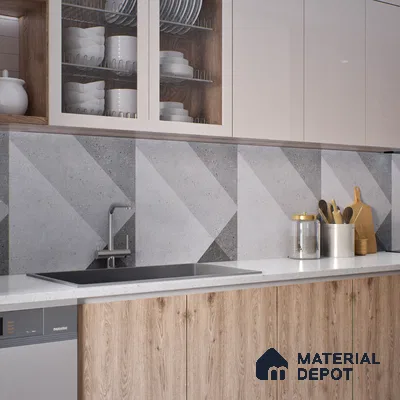 Stone Wall & Floor Tile TL 07620 Terrazzo Fusion Art 2 ft x 2 ft Vitrified Matte Finish - 9 mm | 8 Random Design | Please Expect a Slight Variation of Pattern