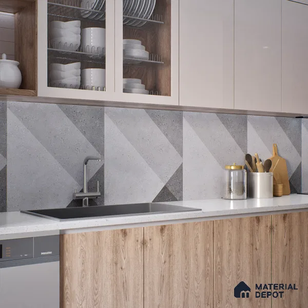 Stone Wall & Floor Tile TL 07620 Terrazzo Fusion Art 2 ft x 2 ft Vitrified Matte Finish - 9 mm | 8 Random Design | Please Expect a Slight Variation of Pattern
