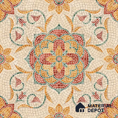 Moroccan Floor & Wall Tile TL 09804 B  2 ft x 2 ft Orange Vitrified Matte Finish Tile - 9 mm | Ideal for Living Room, Bedroom, Bathroom | Please Expect a Slight Variation of Pattern (Sample)