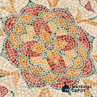 Moroccan Floor & Wall Tile TL 09804 B  2 ft x 2 ft Orange Vitrified Matte Finish Tile - 9 mm | Ideal for Living Room, Bedroom, Bathroom | Please Expect a Slight Variation of Pattern (Sample)