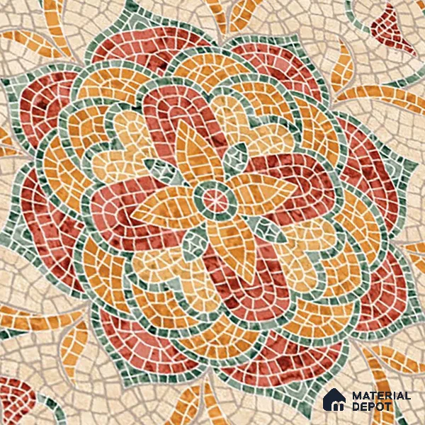 Moroccan Floor & Wall Tile TL 09804 B  2 ft x 2 ft Orange Vitrified Matte Finish Tile - 9 mm | Ideal for Living Room, Bedroom, Bathroom | Please Expect a Slight Variation of Pattern (Sample)