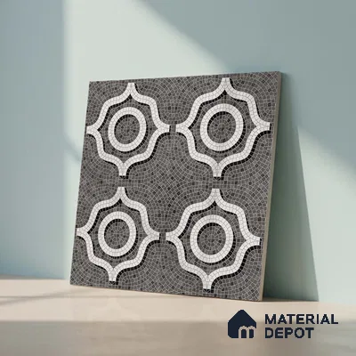 Faux Mosaic Wall & Floor Tile TL 09801 B  2 ft x 2 ft  Vitrified Matte Finish Tile - 9 mm | Ideal for Living Room, Bedroom, Bathroom, Kitchen