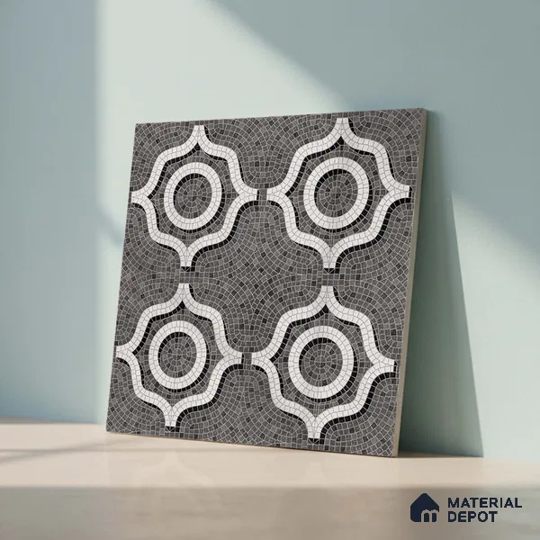 Faux Mosaic Wall & Floor Tile TL 09801 B 2 ft x 2 ft Vitrified Matte Finish Tile - 9 mm | Ideal for Living Room, Bedroom, Bathroom, Kitchen