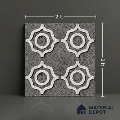 Faux Mosaic Wall & Floor Tile TL 09801 B  2 ft x 2 ft  Vitrified Matte Finish Tile - 9 mm | Ideal for Living Room, Bedroom, Bathroom, Kitchen