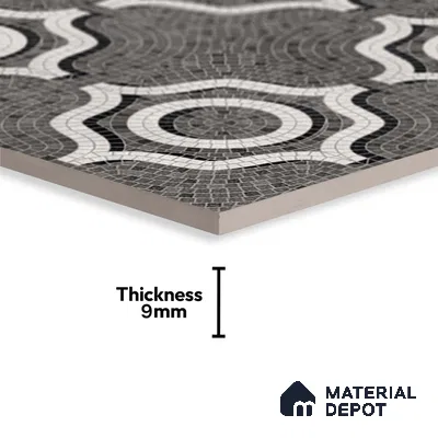 Faux Mosaic Wall & Floor Tile TL 09801 B  2 ft x 2 ft  Vitrified Matte Finish Tile - 9 mm | Ideal for Living Room, Bedroom, Bathroom, Kitchen